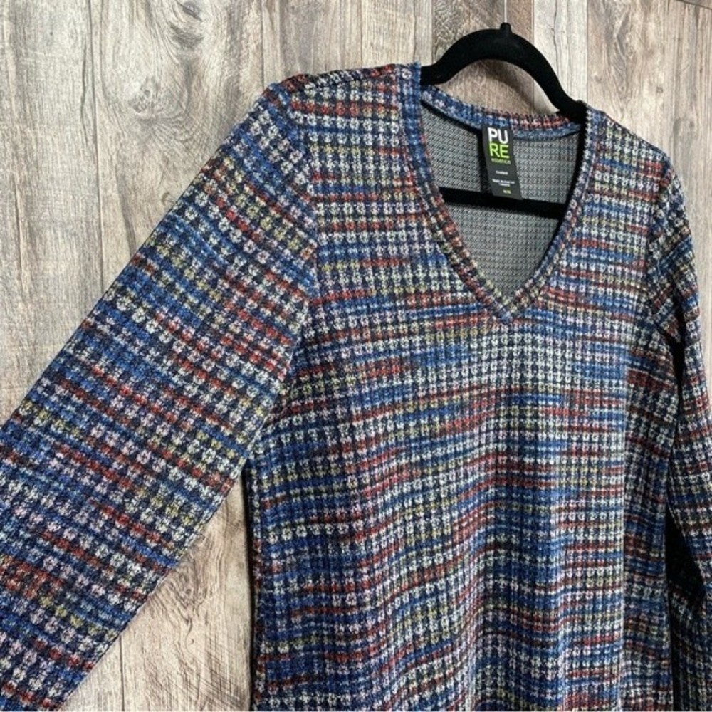 Pure Essence- Multicolored Long Sleeve Tunic Top- Sz. M - Picture 2 of 10